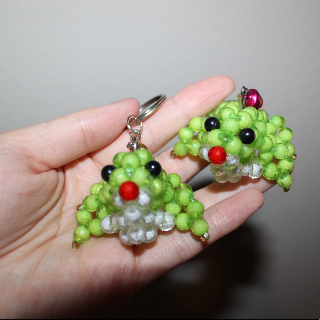 Beaded Frog Keychains
